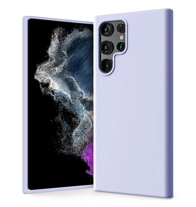 Lavender Grey Mercury silicone case for Galaxy S23 soft grip protection