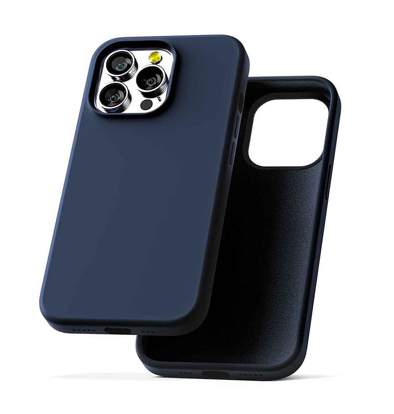 Navy silicon back cover for iPhone 14 Pro Max, sleek and protective design