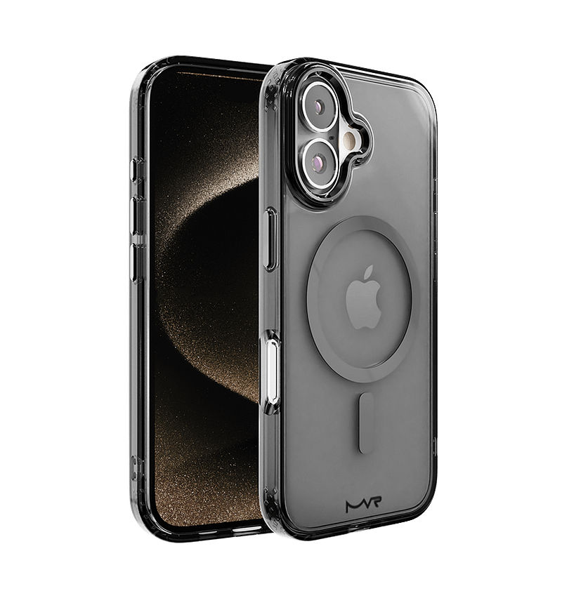 Black MVR Impact IMD Back Cover for iPhone 16, tough and stylish protection