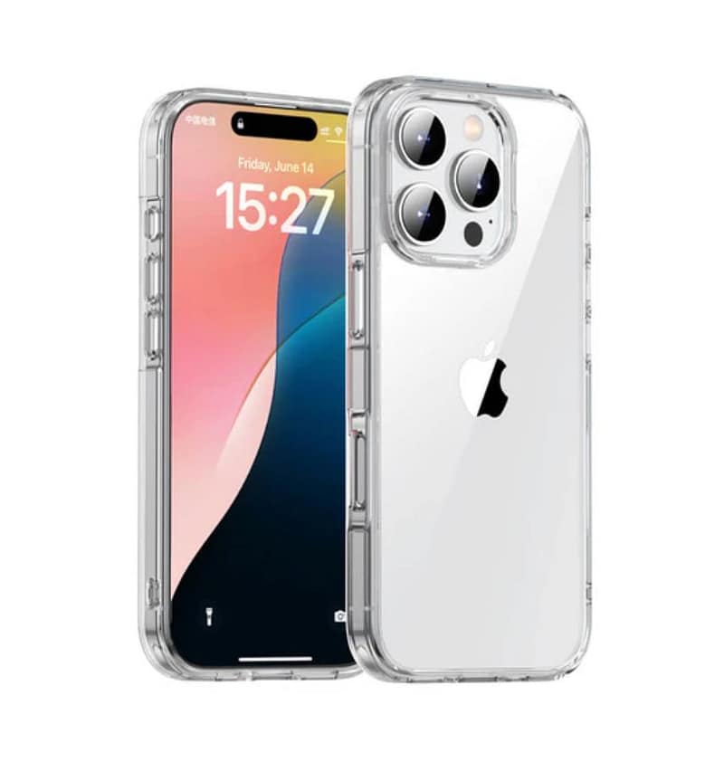 Clear soft back cover for iPhone 16 Pro Max, flexible and protective case.