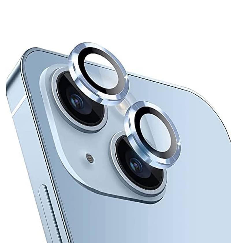 Clear Alloy Camera Lens Screen Protector for iPhone 14/14 Plus, clear and scratch-resistant.