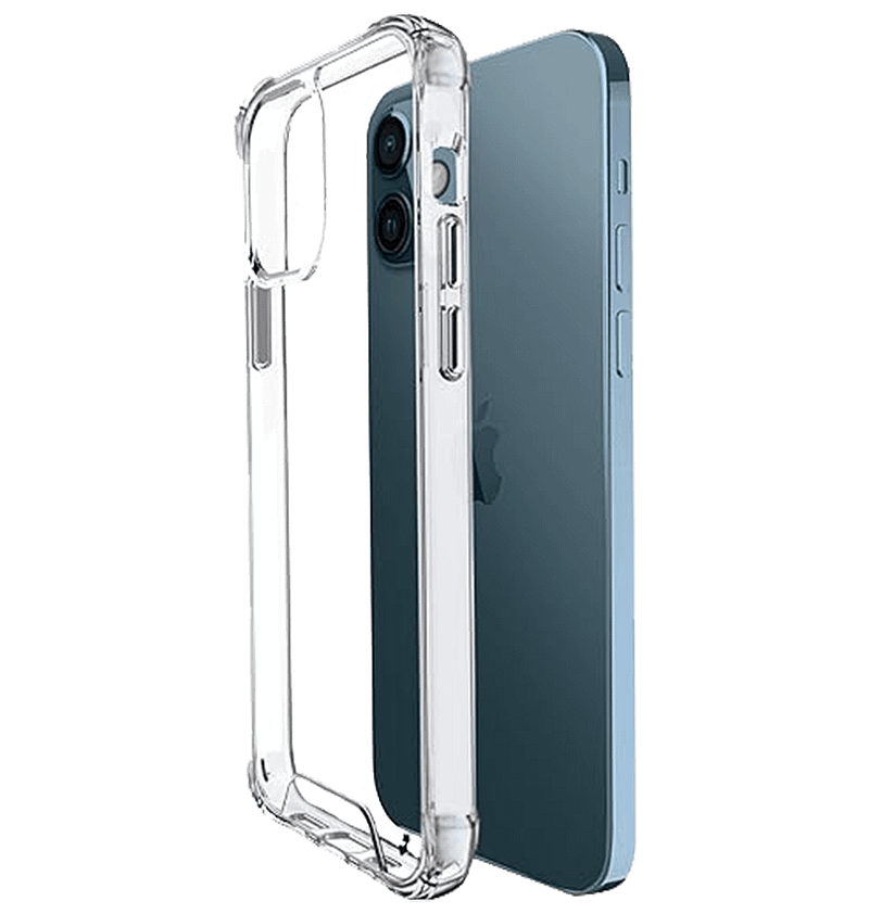 Clear generic 2mm hard back cover for iPhone 12/12 Pro, slim and tough protection