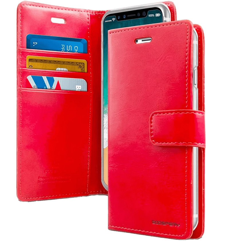 Red Mercury Bluemoon Diary flip wallet cover for iPhone 12/12 Pro, vibrant and reliable