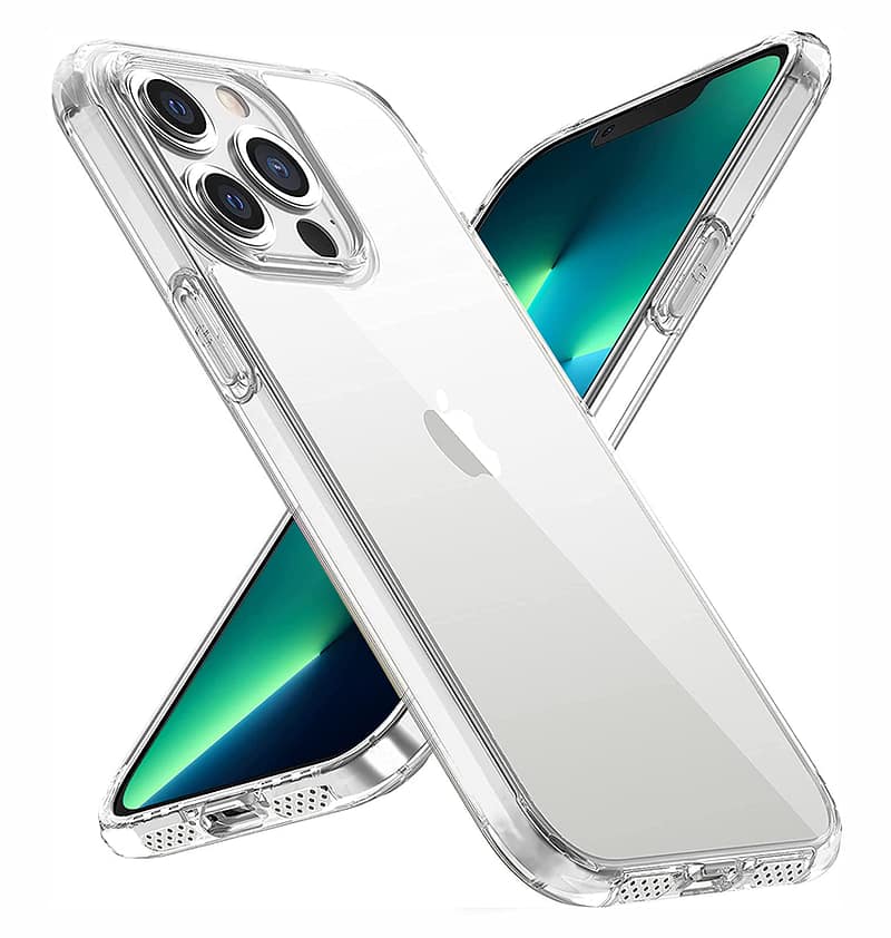 Clear soft back cover for iPhone 13 Pro Max, slim and smooth design.