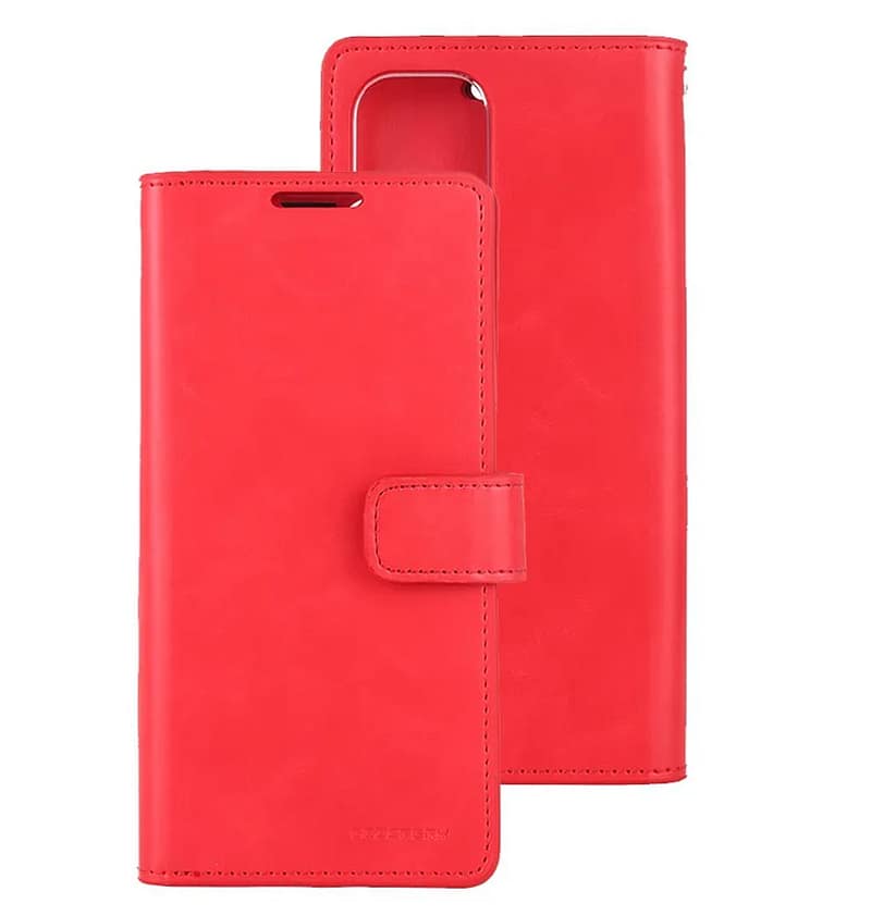 Red Mercury Bluemoon Diary Flip Wallet Case for iPhone 14 Pro, bold and protective.