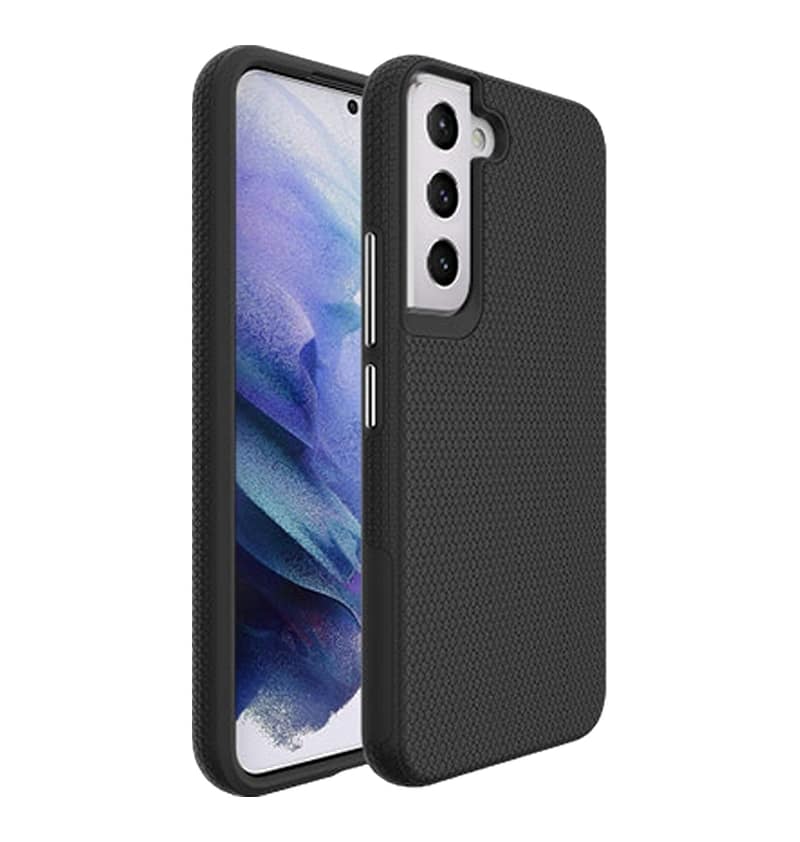 Black triangle textured protective back cover for Samsung Galaxy S23