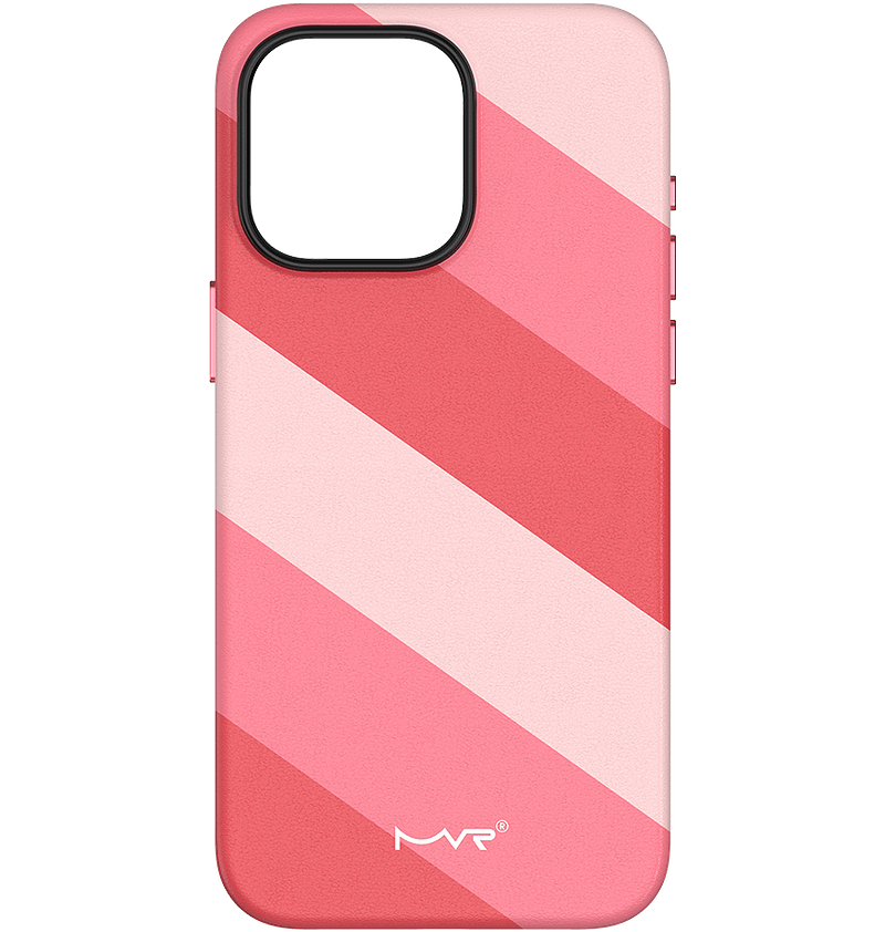 Sakura Pink MVR Stripe Vibe Back Cover for iPhone 15 Pro, vibrant and stylish
