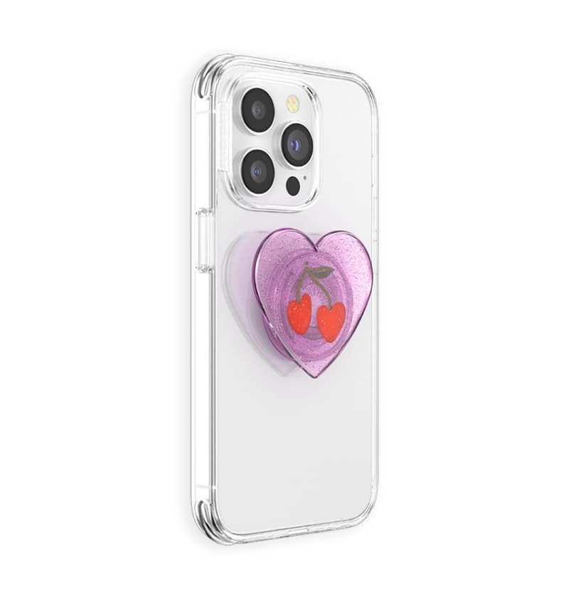 ​​​​PopSockets Phone Grip Universal Glitter with Expanding Kickstand, Adhesive Grip - Sugar Plum Cherry