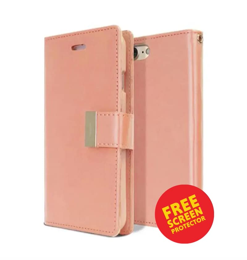 iPhone 17 Magsafe Case – Rose Gold | Mercury Rich Diary with Shockproof Protective Cover