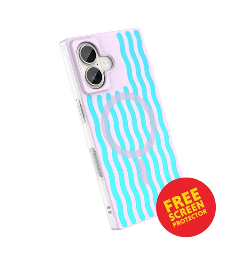 iPhone 17 Blox Case – Lilac Lava | MVR Swirling Lavender Design, Interchangeable Panels, Military-Grade Protection