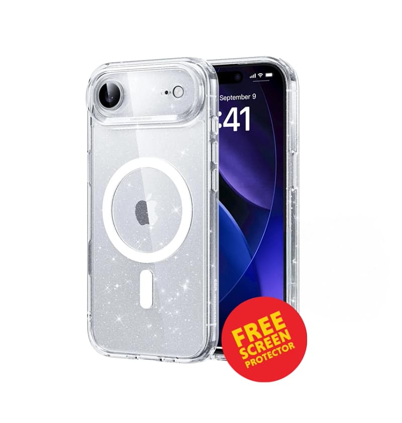 iPhone 17 Air Case – Clear | Diamond Speckle Sparkling MagSafe Cover, Slim Protective Design, Shock Resistant