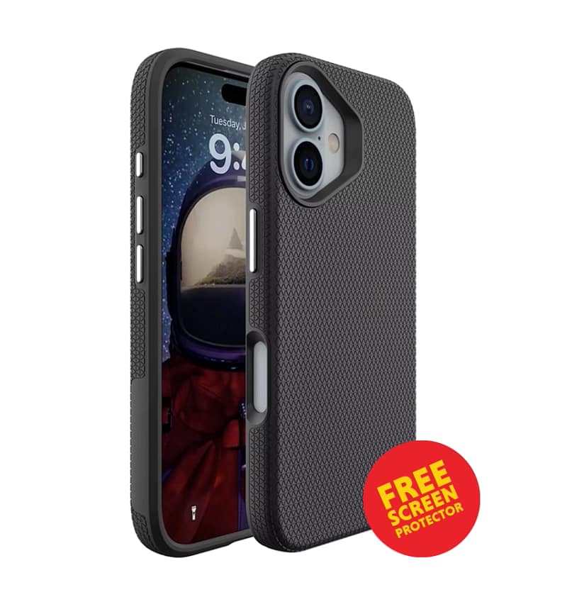 iPhone 17 Triangle MagSafe Case - Black | Geometric Grip, Anti-Slip, Wireless Charging