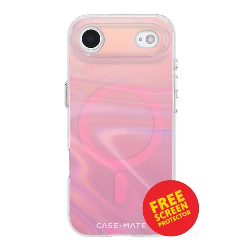 iPhone 17 Air Peach Bubble MagSafe Case – Iridescent | Case-Mate Stylish Protective Cover with Slim, Durable & Drop Protection