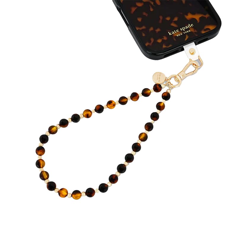 Kate Spade Phone Charm Wrist Strap – Tortoise | Stylish & Durable Accessory for iPhone & Other Smartphones
