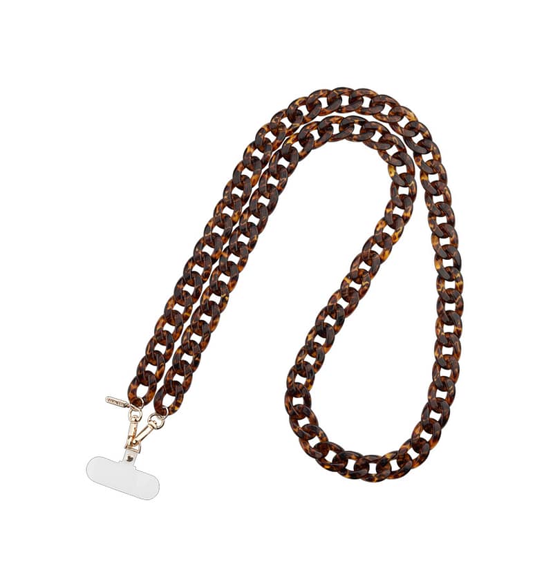 Case-Mate Phone Crossbody Chain – Universal Tortoiseshell | Stylish & Durable iPhone & Smartphone Accessory with Comfortable Strap