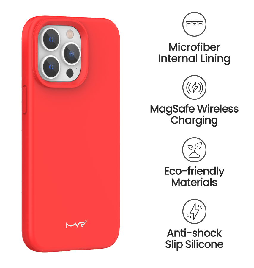 iPhone 15 Plus Liquid Silicone Case With MagSafe - Red