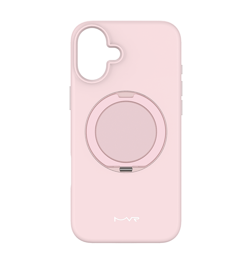 iPhone 16 Liquid Silicone With Stand - Pink Sand