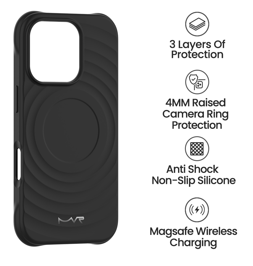 iPhone 16 Pro WAVE Silicone Black Case