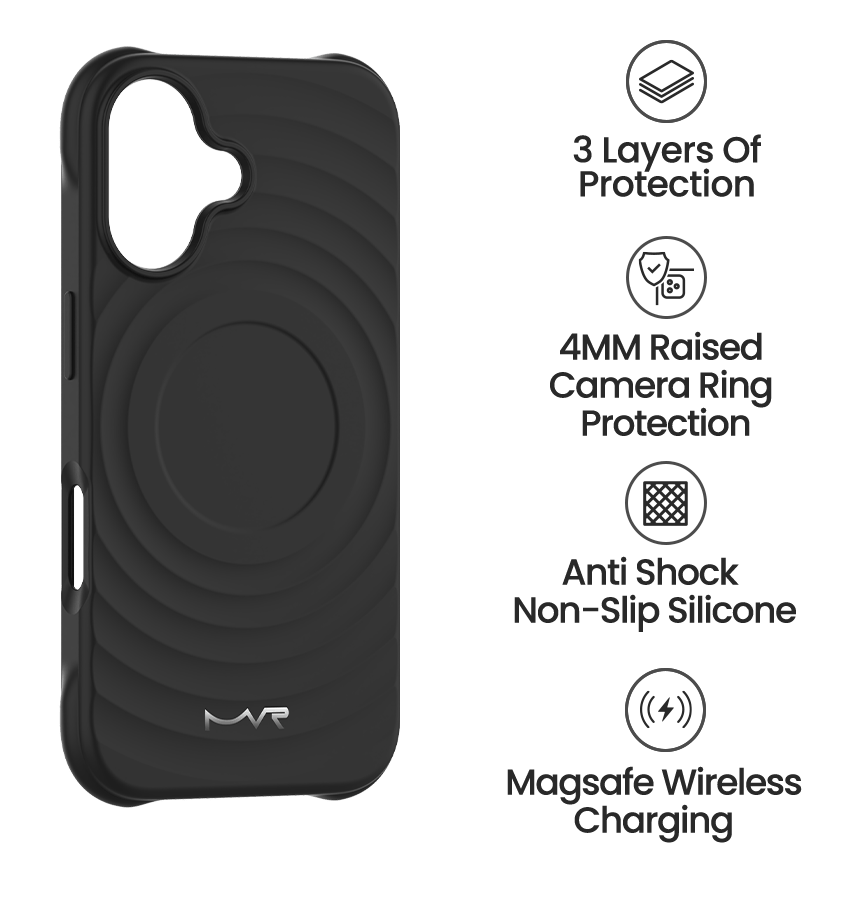 iPhone 16 WAVE Silicone Case - Black