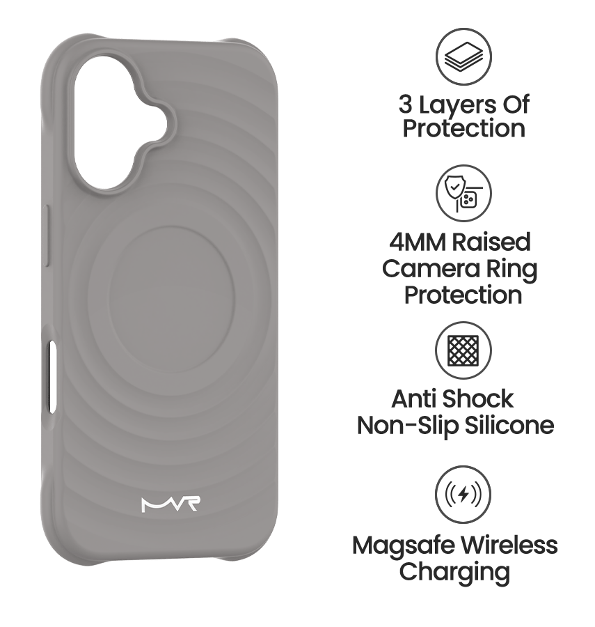 iPhone 16 Pro WAVE Silicone Grey Case