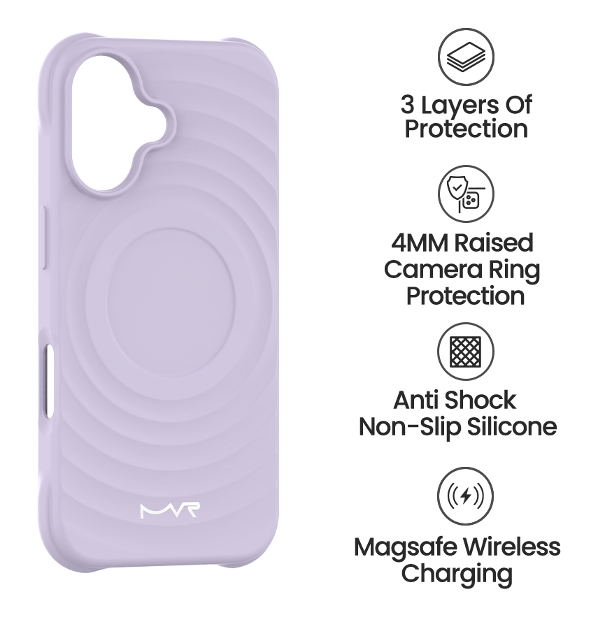 iPhone 16 WAVE Silicone Lavender Case