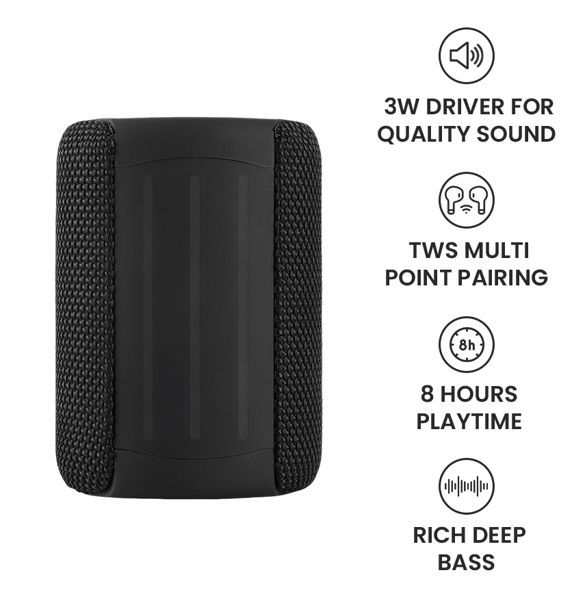 MVR Portable Mini HD Bluetooth Speaker – Black