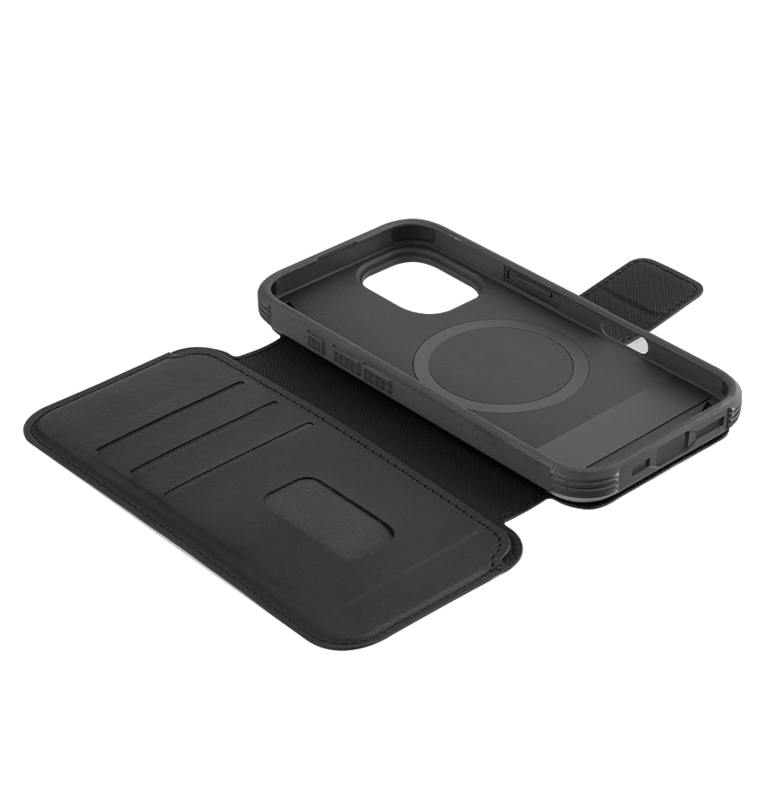 iPhone 17 MVR Luxe-Guard Detachable MagSafe Wallet – Black | Card Holder, Protective Cover, Wireless Charging