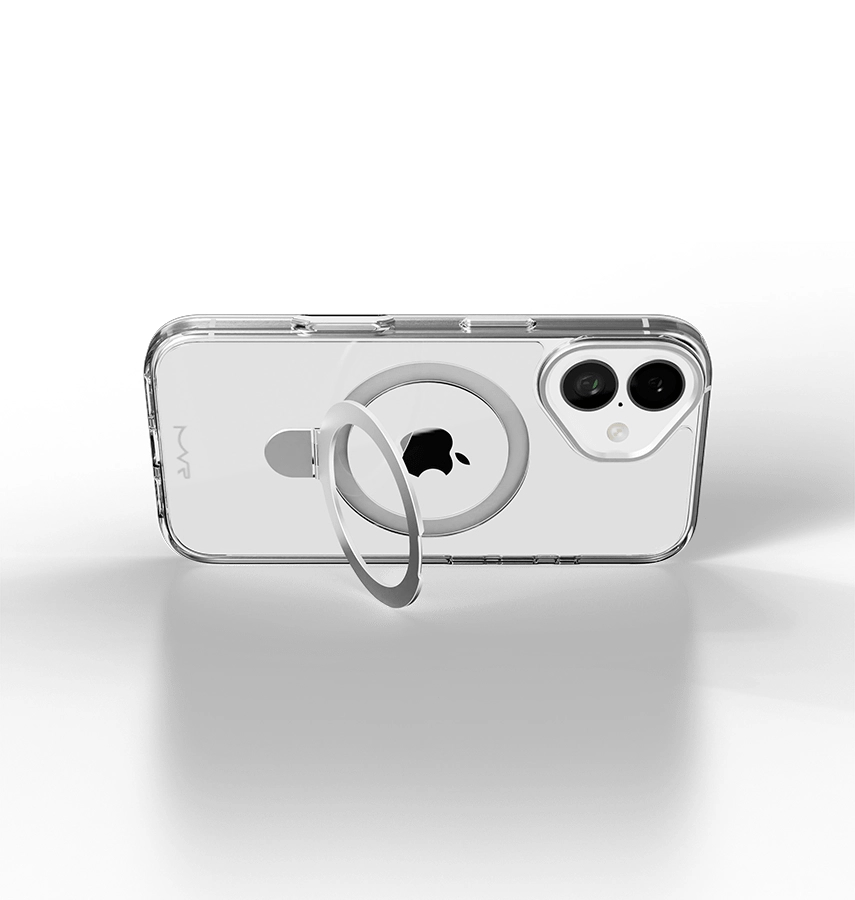 iPhone 17 Stellar Stand Case – Silver | MVR Scratch-Resistant Back, MagSafe Compatible