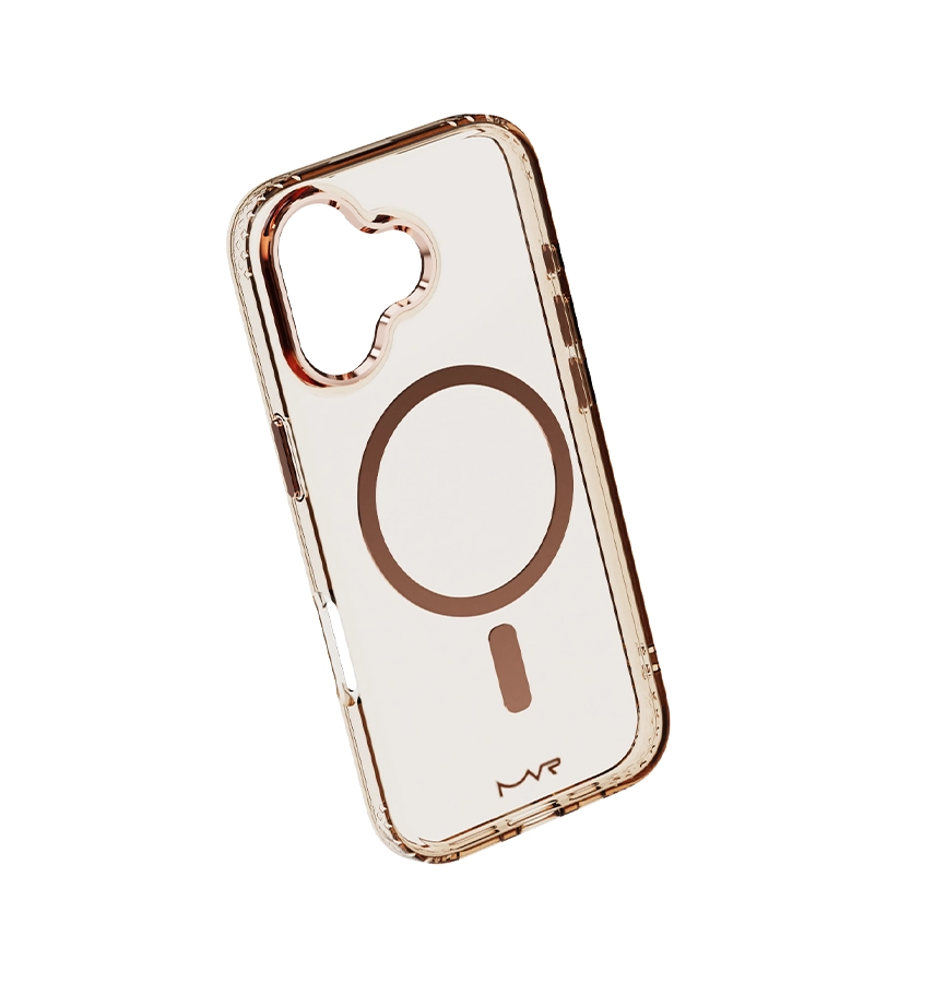 iPhone 17 Impact IMD Case – Rose Gold | MVR Crystal Clear Back, Scratch Guard, Wireless Charging