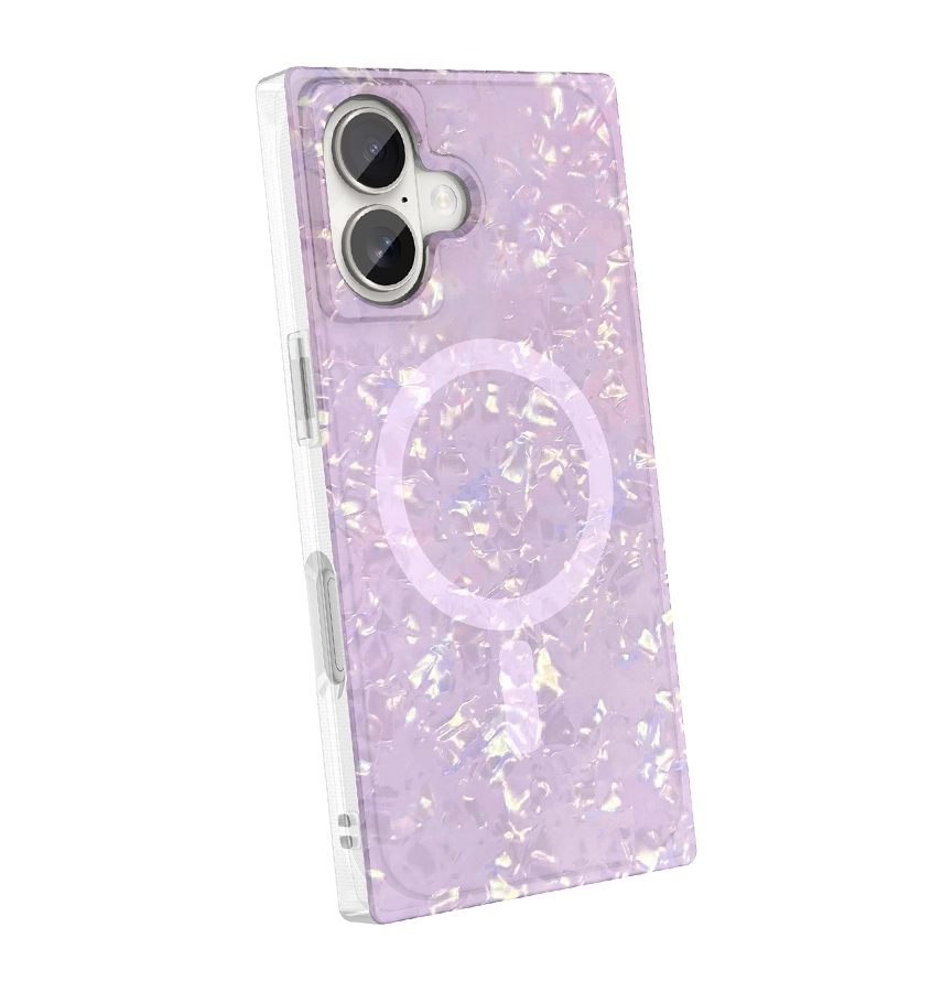 iPhone 17 BoxedIn Case – Peach Pearl | MVR Iridescent Finish, Interchangeable Panels, Wireless Charging Compatible