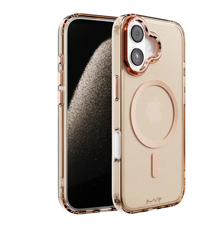 iPhone 17 Case – Rose Gold | MVR Impact IMD Cover with Crystal Clear Back, Scratch Guard & Wireless Charging Support