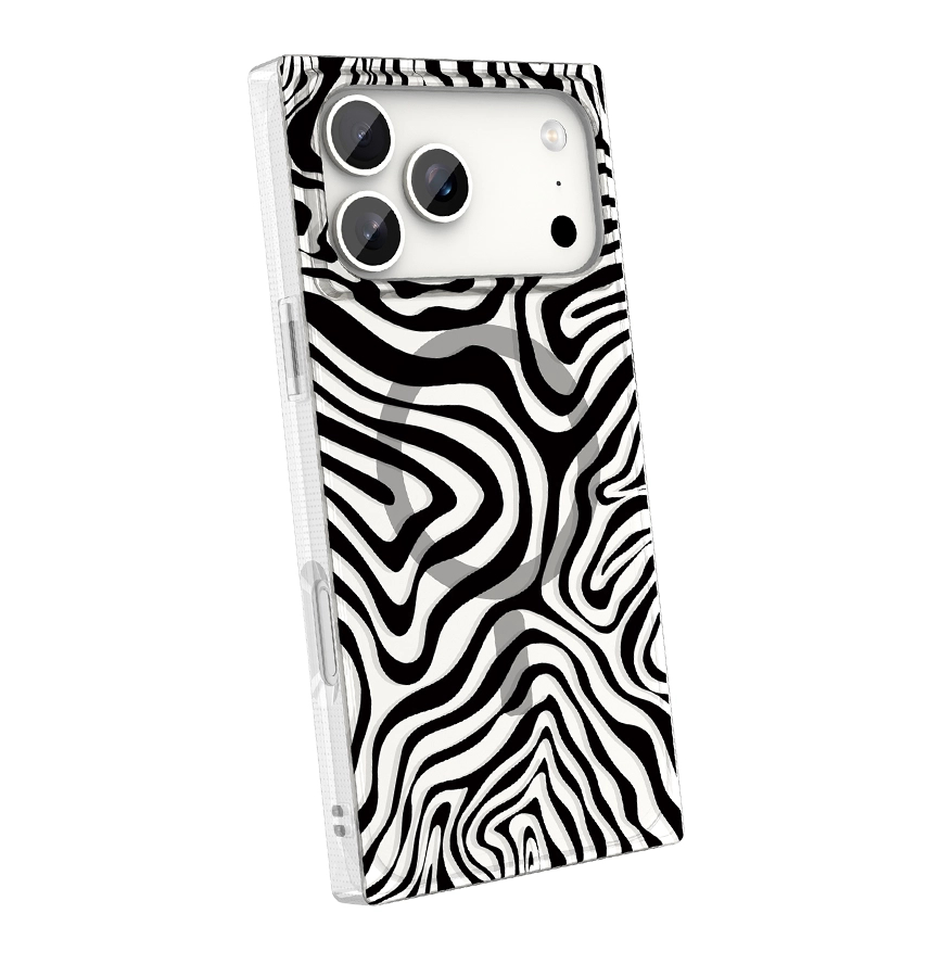 iPhone 17 Pro Max BoxedIn Case – Mono Swirl | MVR Slim Protection, Stylish Design, Durable Finish