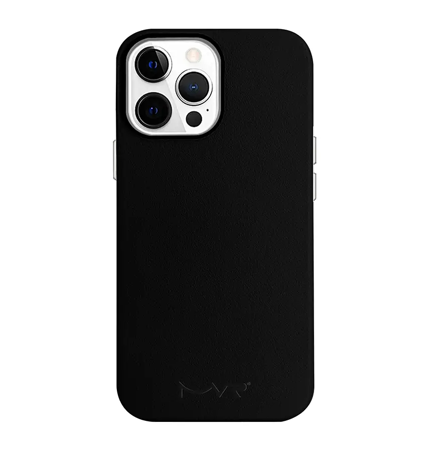 iPhone 13 Pro Max Case – Black | MVR Nappa Leather MagSafe Series, Soft-Touch Slim Protection