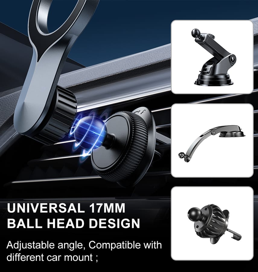 Beetle R6 MagSafe Car Phone Holder | 360° Rotating Magnetic Mount with Strong N52 Magnets & Vent/Dashboard Installation (2024 Model) - Image 3