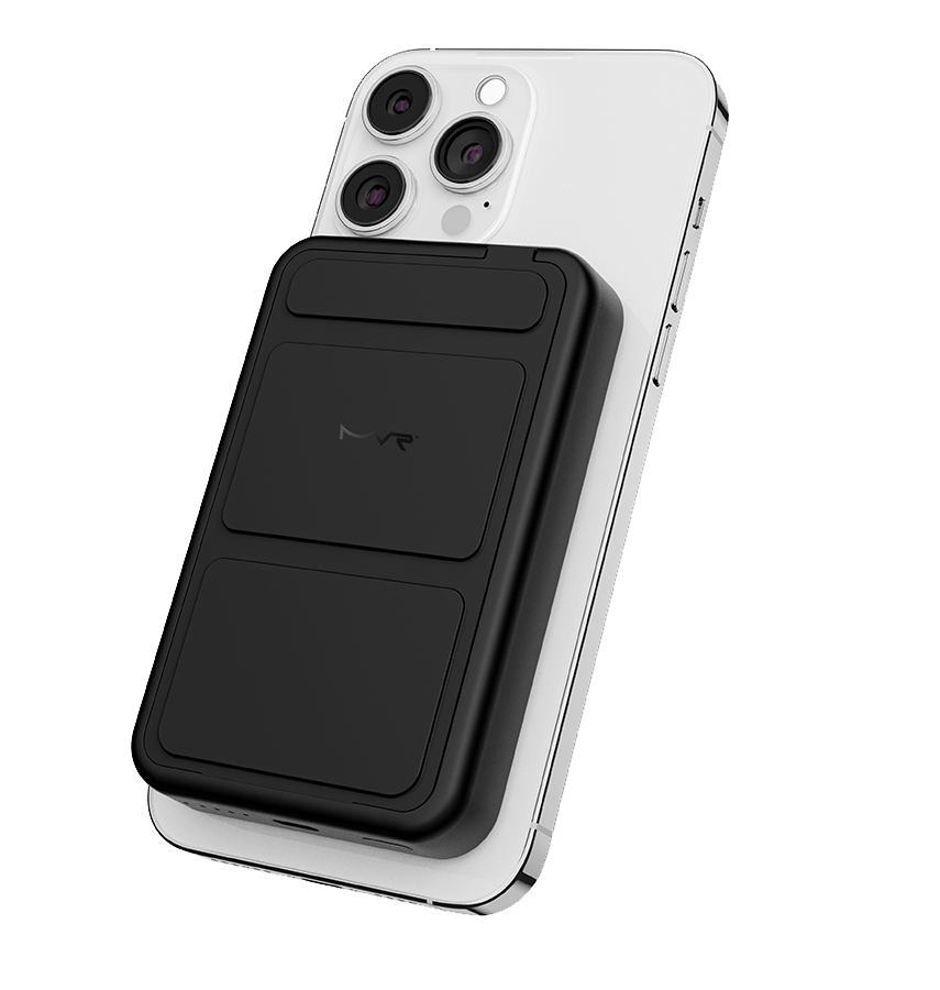 MVR MagSafe Power Bank - Black | 6500mAh, 2 – in – 1 Wireless Charger & Phone Stand, Portable 15W Fast Charging - Image 3
