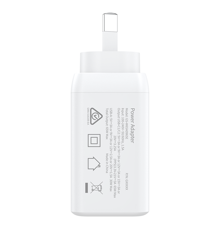 MVR 65W 3 Ports Wall Adapter (GAN-65) - White | SUPPORTS PD 3.0 & QC 3.0 - Image 5