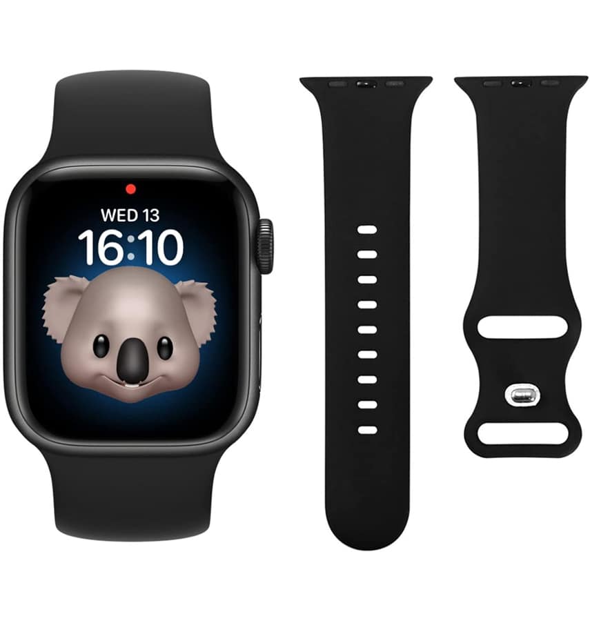 Apple Watch 42/44/45mm TPU band, black, classic and sturdy for your Apple Watch