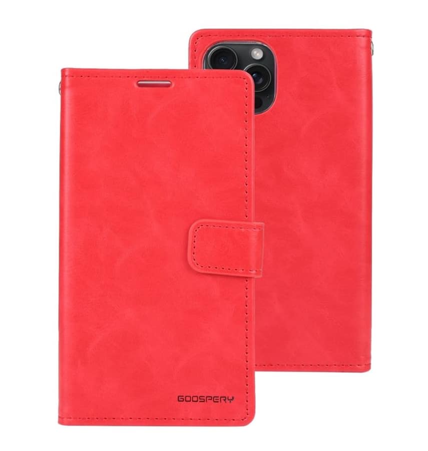 Red Mercury Bluemoon Diary Case for iPhone 15 Pro, bold and stylish protection