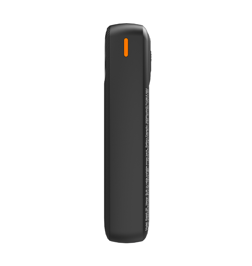 Rapid 20W Power Bank – Black | MVR Ultrafast Series, 20,000 mAh Capacity with Built‑in Cable - Image 5