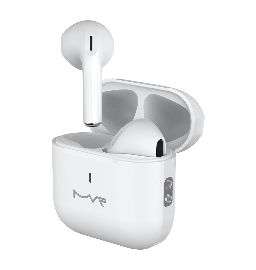 MVR Robin Mini Wireless TWS Earbuds – White | Bluetooth 5.3, 24H Playtime & Touch Controls - Image 2
