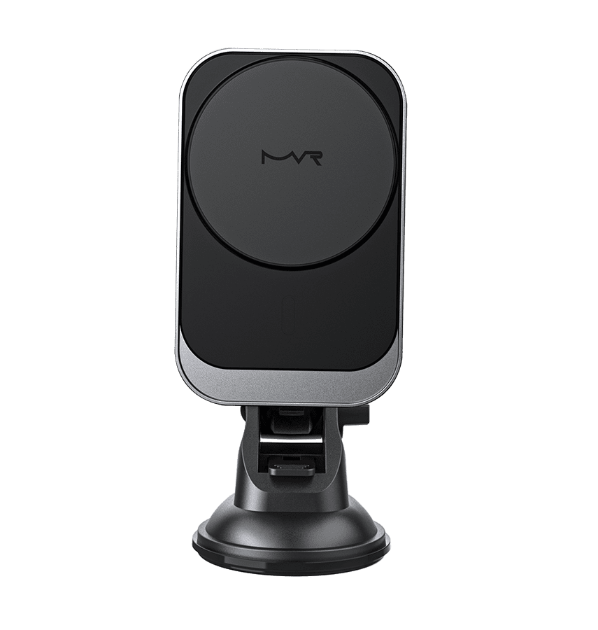 White T3 MagSafe wireless car holder for fast, reliable charging with dual-tone design