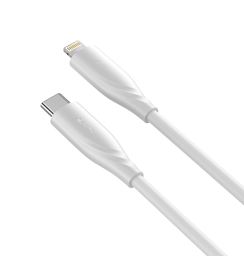 MVR Lightning Cable - White |20W, 1m Type C, 2.4A Fast Charging - Image 3
