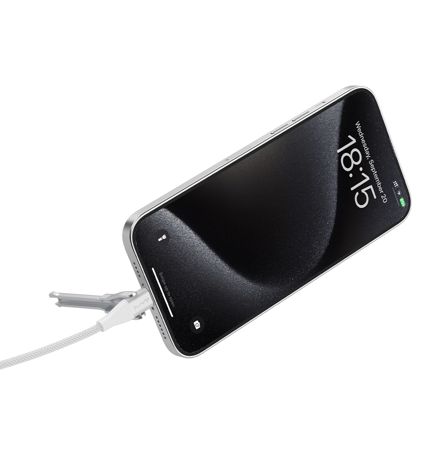 MVR Lightning Cable - White | MFi Certified 1.2m USB A, Fast Charging with Phone Stand - Image 6