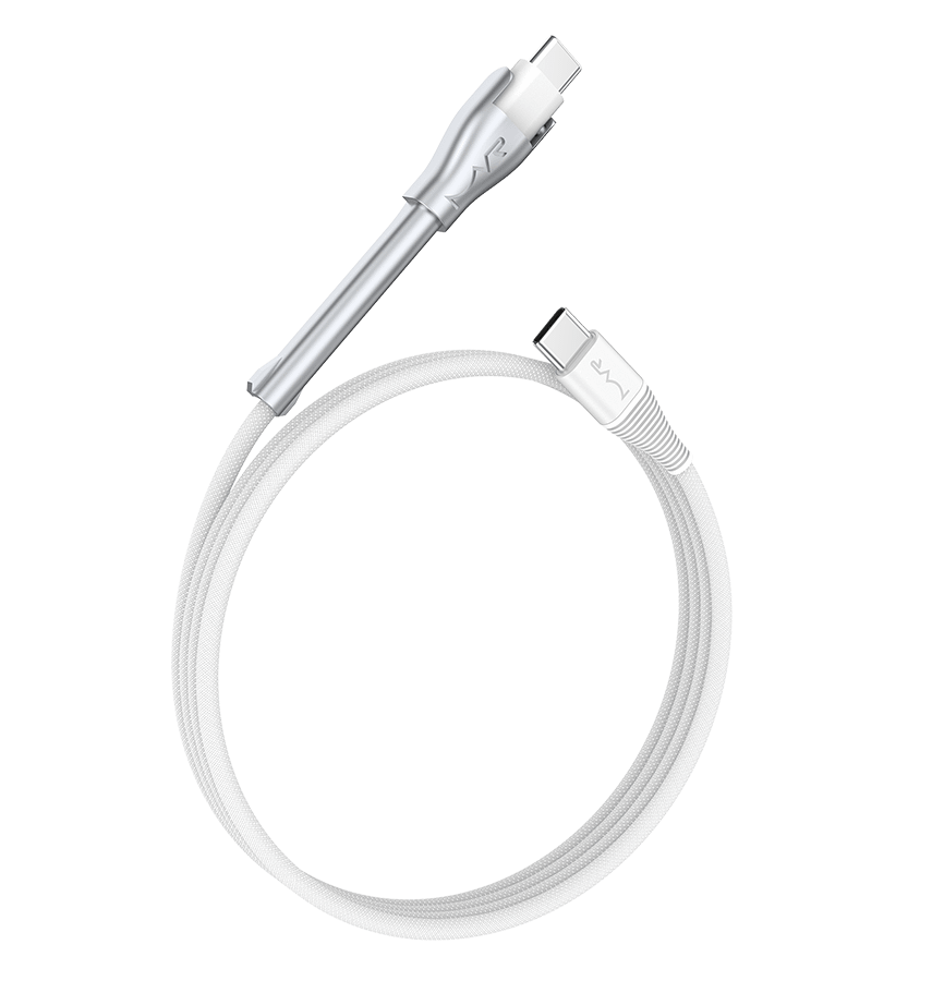 MVR 60W Nylon Braided Charging Cable - White | USB C 1.2m Multi Fast Charging Cable With Kickstand - Image 5