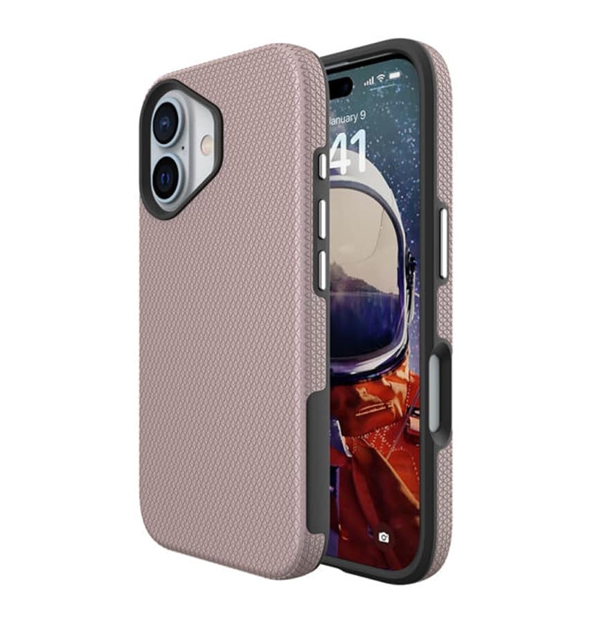 Rose Gold Triangle MagSafe Back Cover for iPhone 16 Plus, slim and secure fit