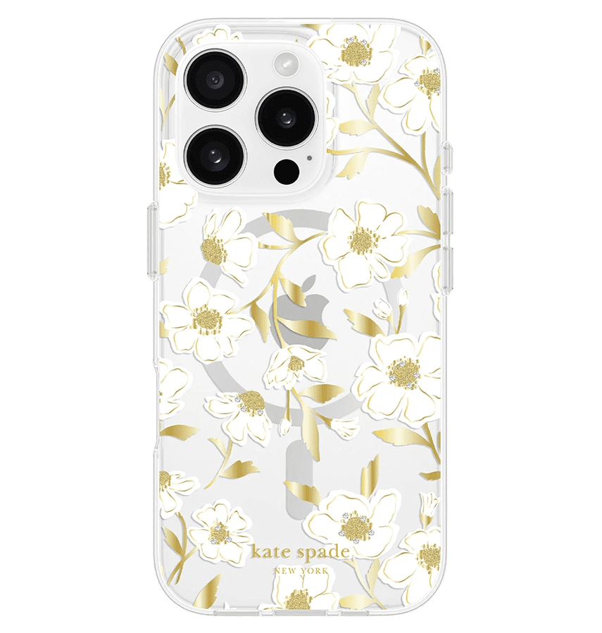 White Kate Spade Floral MagSafe Sunshine Back Cover for iPhone 16 Pro Max