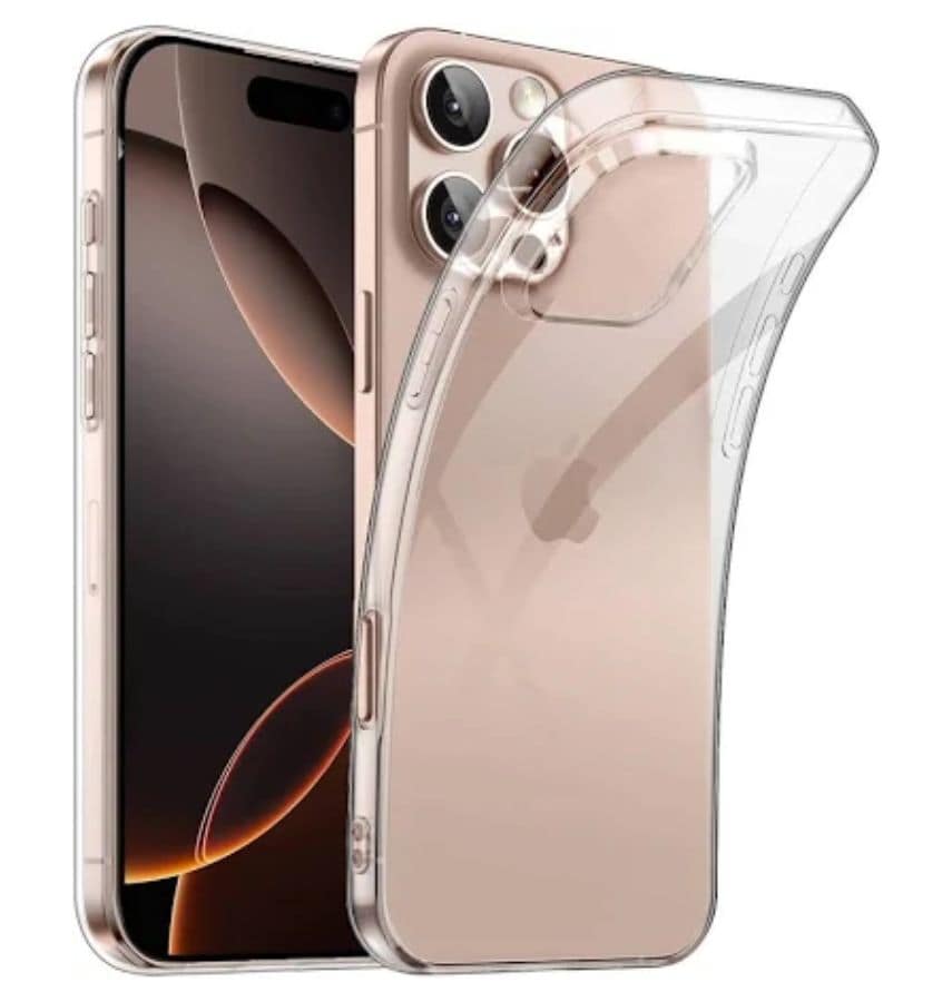 Clear Soft Back Cover for iPhone 16 Pro, flexible and lightweight design