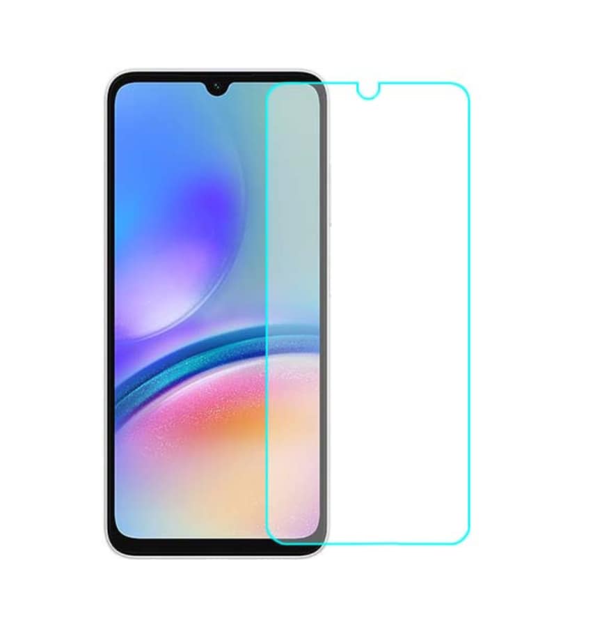 Clear tempered glass screen protector for Samsung Galaxy A05s, ultimate protection against scratches.