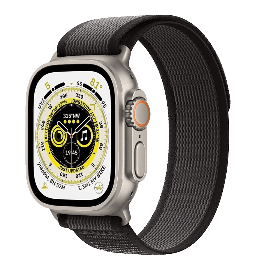 Apple Watch 38/40/41mm wild path loop sports band, black/grey, rugged and comfy for workouts