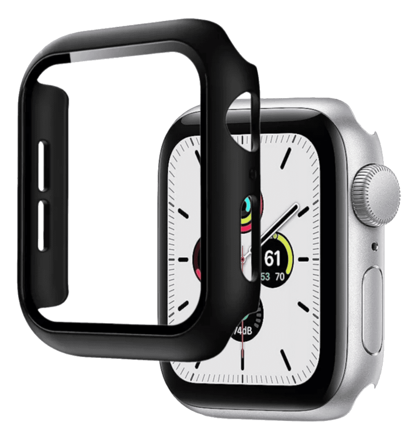 Apple Watch 40mm matte black 360° glass protective watch case, black, strong and stylish